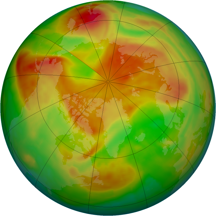 Arctic ozone map for 18 April 2009